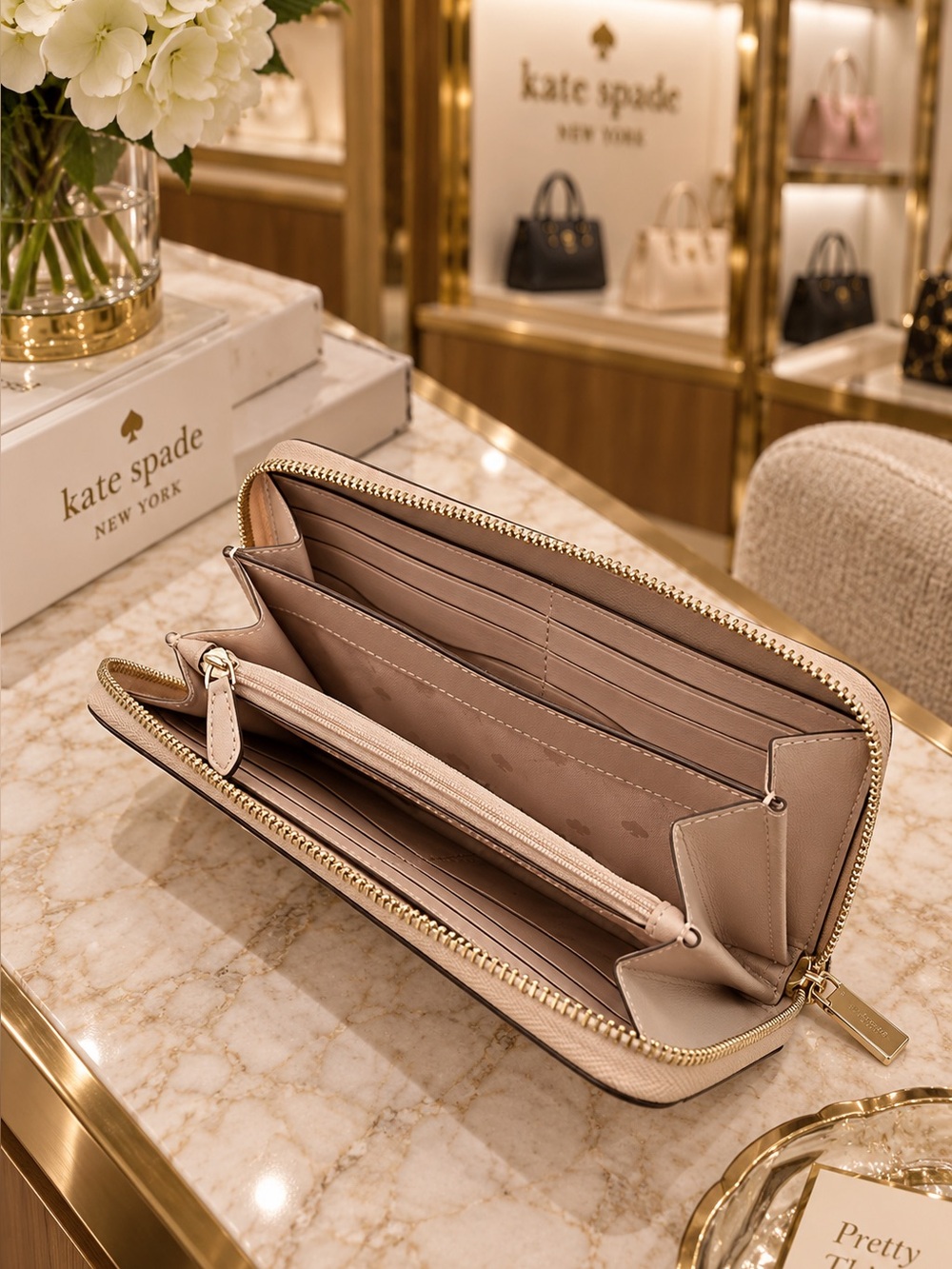 Kate Spade Leila Large Continental Wallet | Light Sand Multi | Like New - Picture 2 of 3